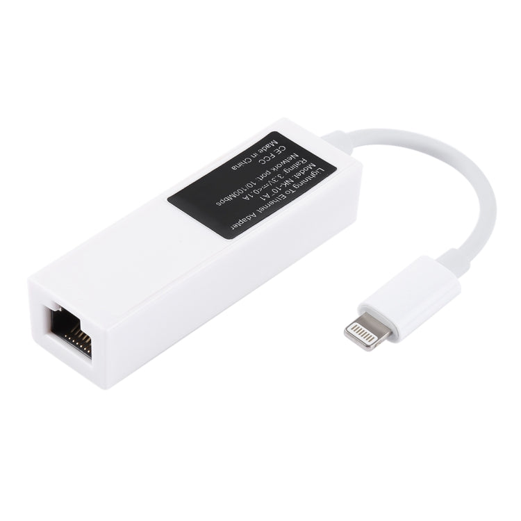 NK107A1 8핀 to RJ45 이더넷 LAN 네트워크 어댑터 케이블 아이폰 / 아이패드 시리즈용, 총 길이: 16cm