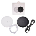 TOVYS-KC-N5 9V 1A Output Frosted Round Wire Qi Standard Fast Charging Wireless Charger, Cable Length: 1m, Frosted, Frosted White