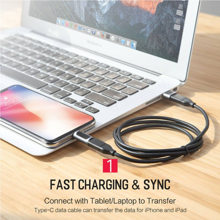 ROCK 2.1A 휴대용 USB-C/Type-C to 8핀 오디오 변환기 이어폰 어댑터