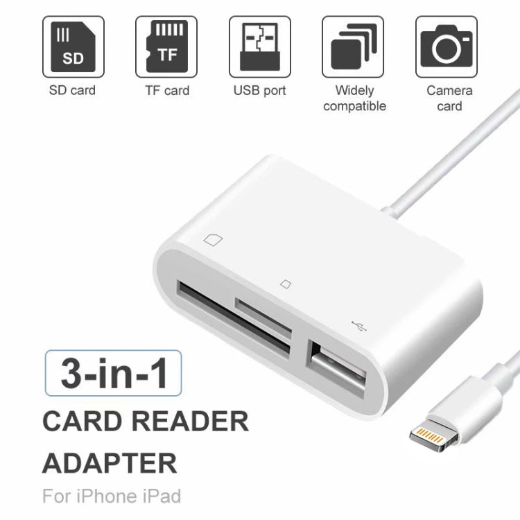 NK-1081 8핀 to SD + TF + USB 포트 카메라 리더 어댑터
