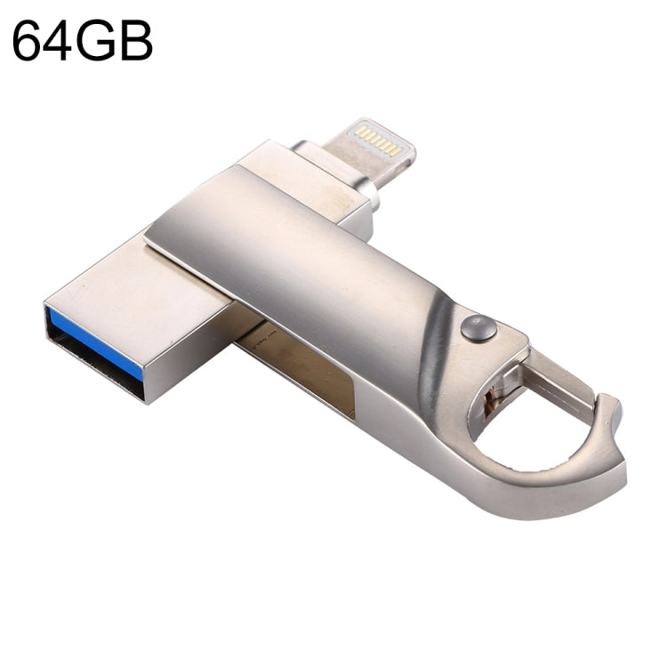 RQW-10F 2-in-1 USB 2.0 & 8핀 64GB 키체인 플래시 드라이브, RQW-10F