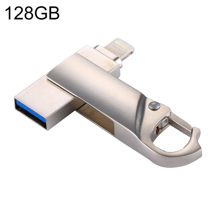 RQW-10F 2-in-1 USB 2.0 & 8핀 128GB 키체인 플래시 드라이브, RQW-10F