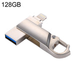 RQW-10F 2-in-1 USB 2.0 & 8핀 128GB 키체인 플래시 드라이브, RQW-10F