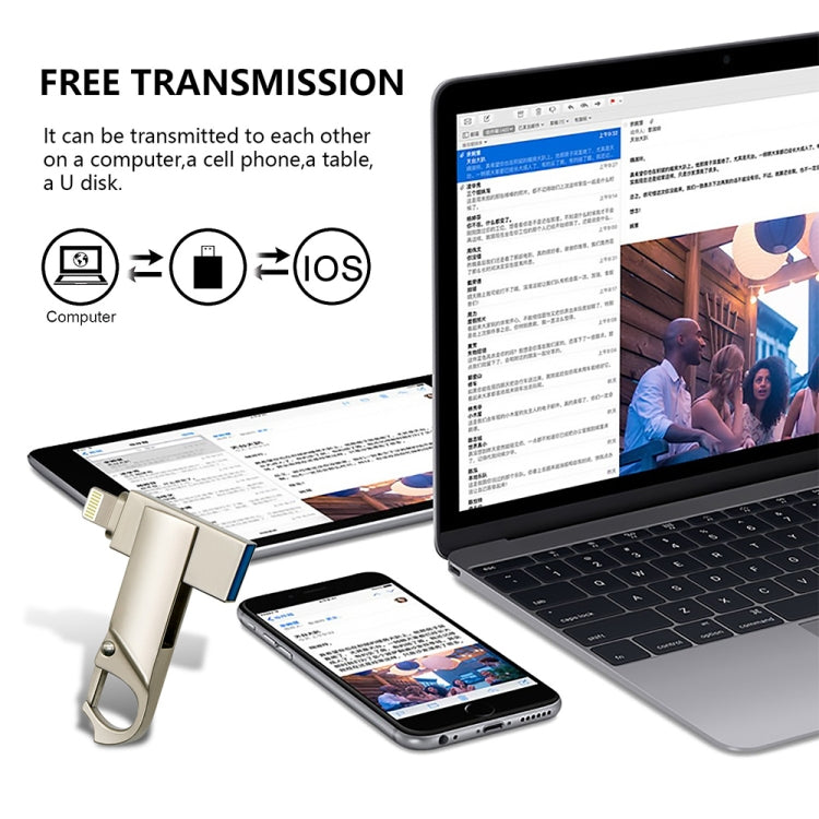 RQW-10F 2-in-1 USB 2.0 & 8핀 16GB 키체인 플래시 드라이브, RQW-10F
