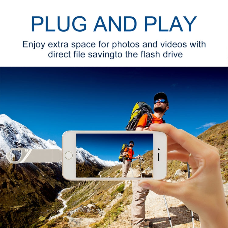 RQW-10F 2-in-1 USB 2.0 & 8핀 16GB 키체인 플래시 드라이브, RQW-10F