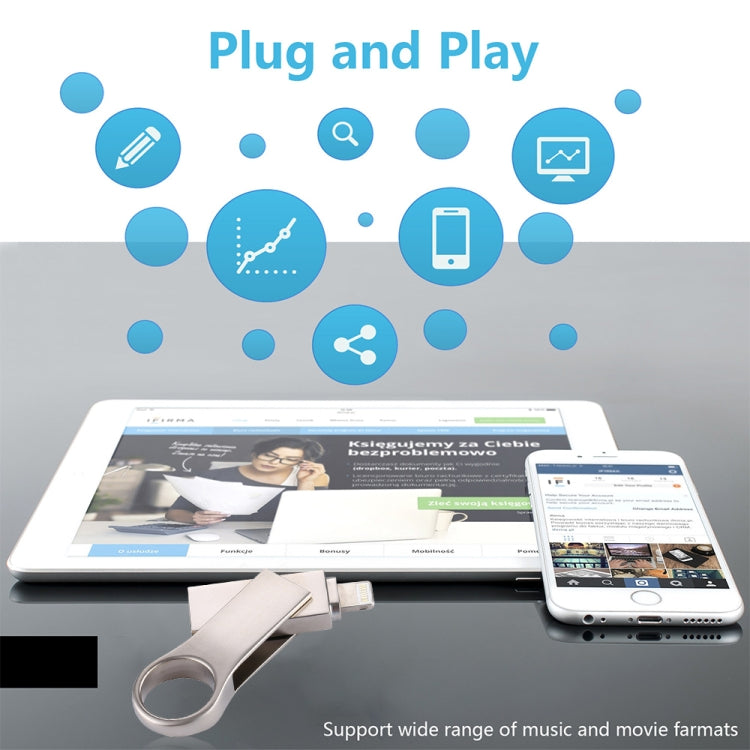 RQW-10D 2 in 1 USB 2.0 & 8핀 64GB 플래시 드라이브, RQW-10D
