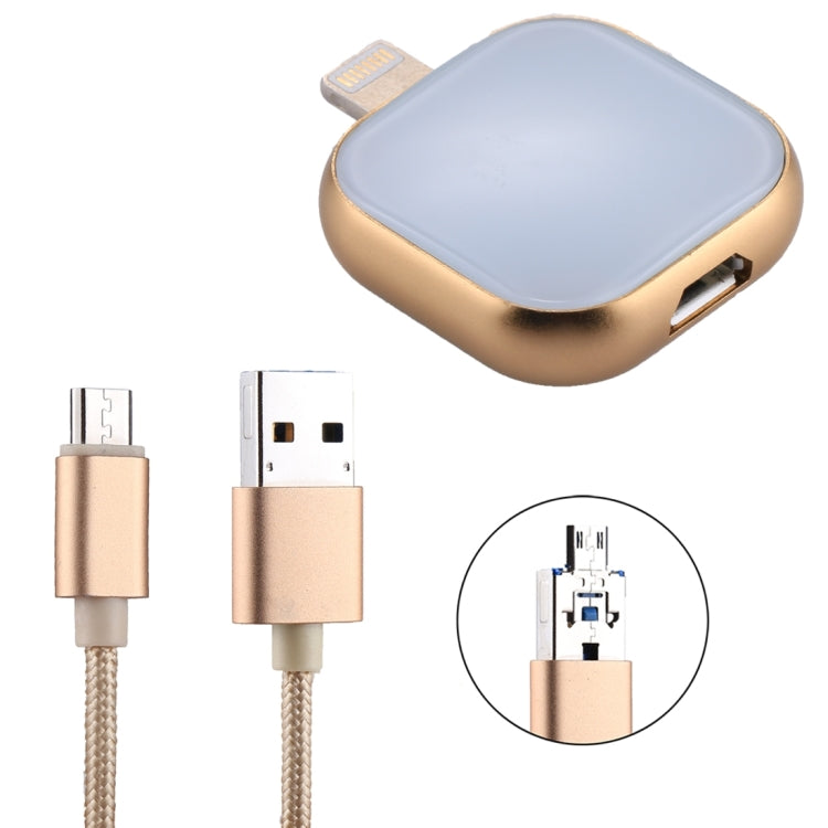 RQW-18S 8핀 128GB 다기능 플래시 디스크 드라이브 USB / 마이크로 USB to 마이크로 USB 케이블 포함, RQW-18S 골드