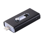 RQW-02 3 in 1 USB 2.0 & 8핀 & 마이크로 USB 32GB 플래시 드라이브, RQW-02 블랙