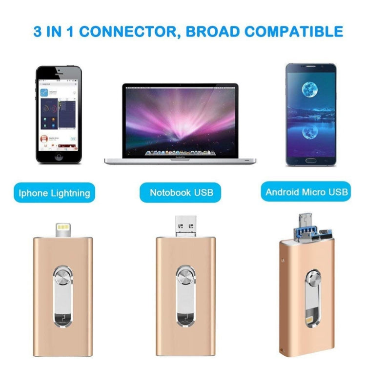 RQW-02 3 in 1 USB 2.0 & 8핀 & 마이크로 USB 32GB 플래시 드라이브, RQW-02 레드