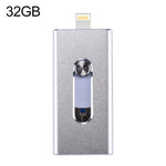 RQW-02 3 in 1 USB 2.0 & 8핀 & 마이크로 USB 32GB 플래시 드라이브, RQW-02 실버
