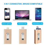 RQW-02 3 in 1 USB 2.0 & 8핀 & 마이크로 USB 32GB 플래시 드라이브, RQW-02 실버