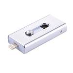 RQW-02 3 in 1 USB 2.0 & 8핀 & 마이크로 USB 64GB 플래시 드라이브, RQW-02 실버