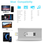 RQW-02 3 in 1 USB 2.0 & 8핀 & 마이크로 USB 128GB 플래시 드라이브, RQW-02 블루