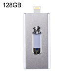 RQW-02 3 in 1 USB 2.0 & 8핀 & 마이크로 USB 128GB 플래시 드라이브, RQW-02 실버