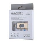 easyflash RQW-01B 3 in 1 USB 2.0 & 8핀 & 마이크로 USB 32GB 플래시 드라이브, RQW-01B 골드