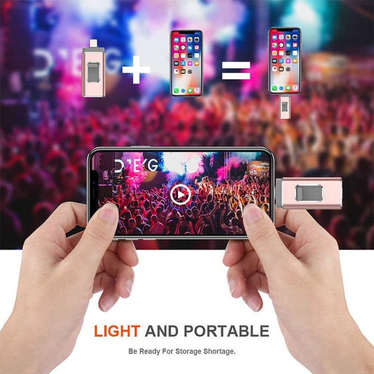 easyflash RQW-01B 3 in 1 USB 2.0 & 8핀 & 마이크로 USB 32GB 플래시 드라이브, RQW-01B 골드