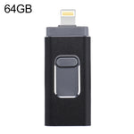 easyflash RQW-01B 3 in 1 USB 2.0 & 8 핀 & 마이크로 USB 64GB 플래시 드라이브, RQW-01B 블랙