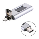 easyflash RQW-01B 3 in 1 USB 2.0 & 8 핀 & 마이크로 USB 64GB 플래시 드라이브, RQW-01B 실버