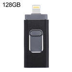 easyflash RQW-01B 3 in 1 USB 2.0 & 8 핀 & 마이크로 USB 128GB 플래시 드라이브, RQW-01B 블랙