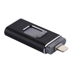 easyflash RQW-01B 3 in 1 USB 2.0 & 8 핀 & 마이크로 USB 128GB 플래시 드라이브, RQW-01B 블랙