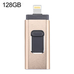 easyflash RQW-01B 3 in 1 USB 2.0 & 8 핀 & 마이크로 USB 128GB 플래시 드라이브, RQW-01B 골드