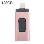 easyflash RQW-01B 3 in 1 USB 2.0 & 8 핀 & 마이크로 USB 128GB 플래시 드라이브, RQW-01B 로즈 골드