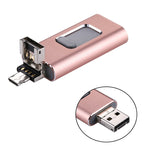 easyflash RQW-01B 3 in 1 USB 2.0 & 8 핀 & 마이크로 USB 128GB 플래시 드라이브, RQW-01B 로즈 골드