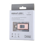 easyflash RQW-01B 3 in 1 USB 2.0 & 8 핀 & 마이크로 USB 128GB 플래시 드라이브, RQW-01B 로즈 골드