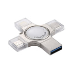 RQW-11S 4 in 1 USB 2.0 & 8 핀 & 마이크로 USB & USB-C / 타입-C 128GB 플래시 드라이브, RQW-11S