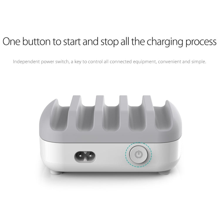 ORICO DUK-5P 40W 5 USB 포트 스마트 충전 스테이션 휴대폰 및 태블릿 거치대 포함, EU 플러그