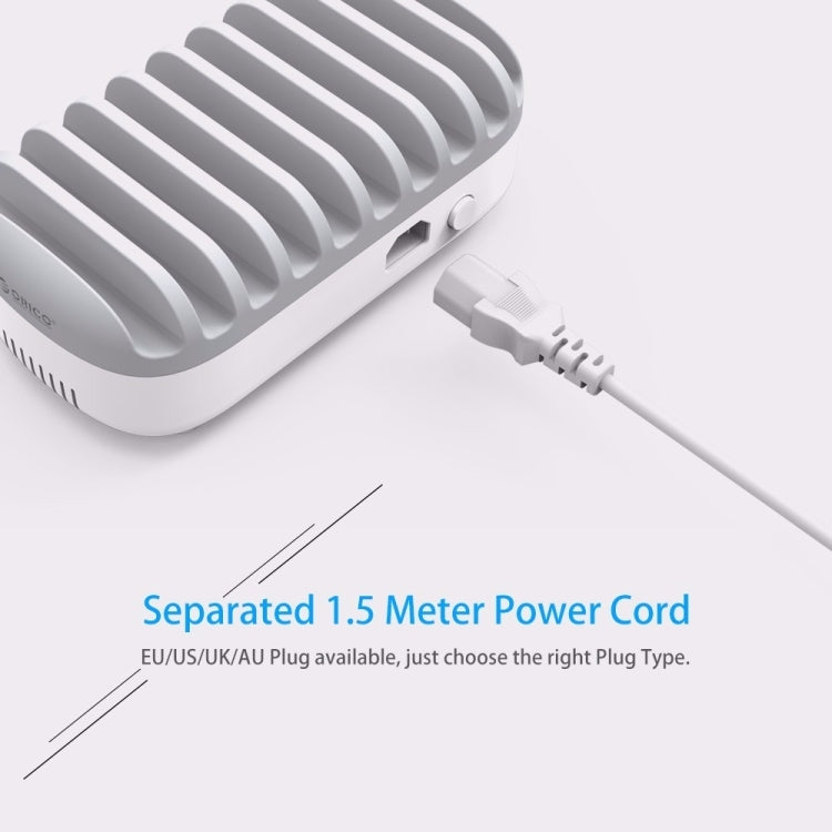 ORICO DUK-10P 120W 10 USB 포트 스마트 충전 스테이션 휴대폰 및 태블릿 거치대 포함, EU 플러그, EU 플러그(블랙), EU 플러그(화이트), US 플러그(블랙), US 플러그(화이트), UK 플러그(블랙), UK 플러그(화이트), AU 플러그(블랙), AU 플러그(화이트)