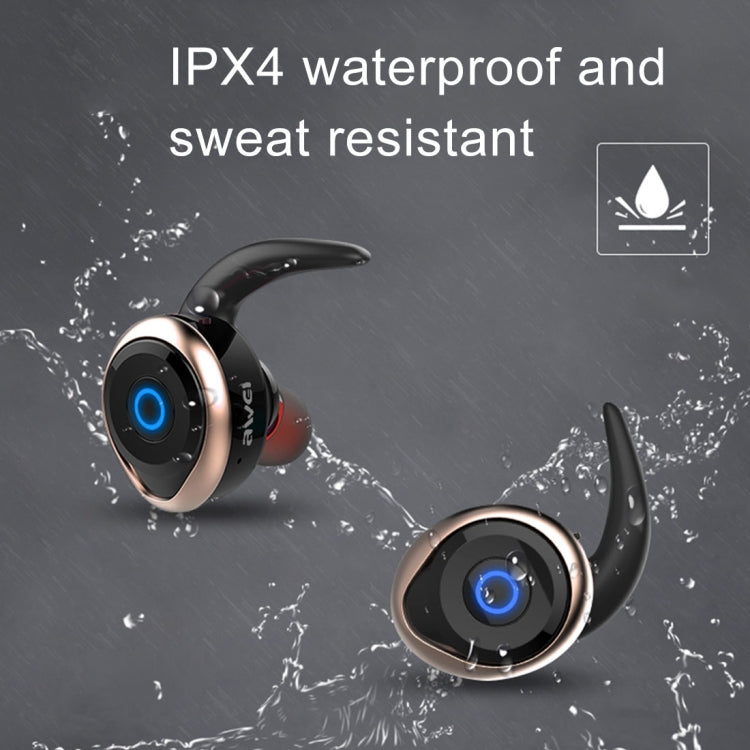 AWEI T1 스포츠 헤드셋 IPX4 방수 무선 블루투스 V4.2 스테레오 이어폰, TWS 지원, T1
