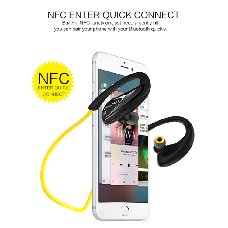 AWEI A880BL 방수 스포츠 블루투스 CSR4.1 이어폰 무선 스테레오 헤드셋 NFC 기능 포함, A880BL
