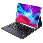 X-11BC 스킨 플레인 텍스처 분리형 블루투스 키보드 태블릿 케이스 for iPad Pro 11인치 2020 / 2018, 터치패드 & 펜 슬롯 포함