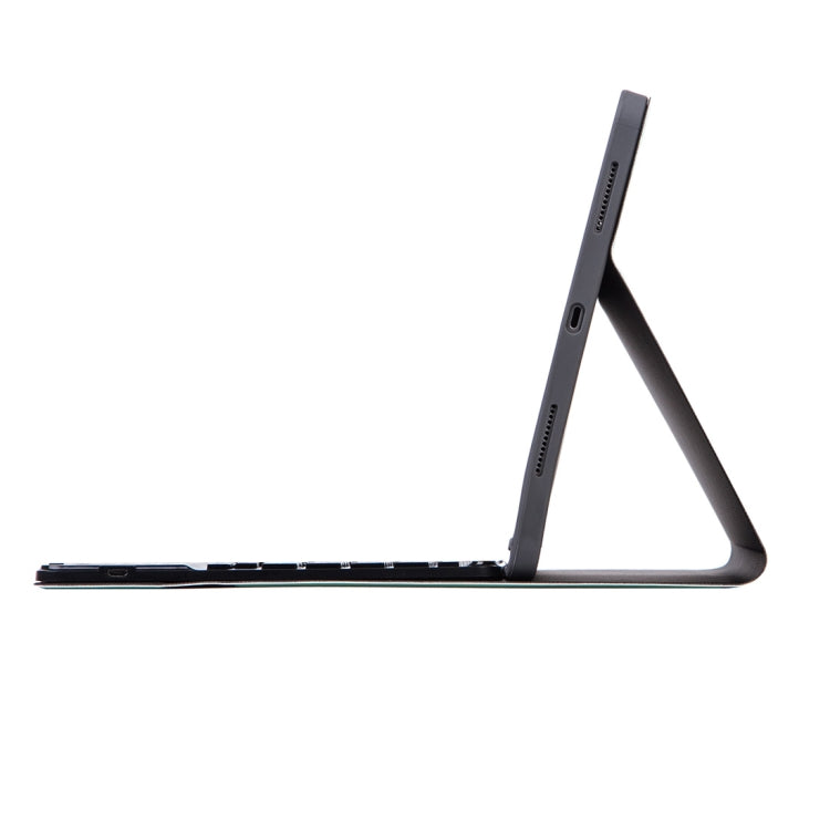 X-11BC 스킨 플레인 텍스처 분리형 블루투스 키보드 태블릿 케이스 for iPad Pro 11인치 2020 / 2018, 터치패드 & 펜 슬롯 포함