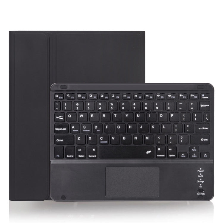 X-11BC 스킨 플레인 텍스처 분리형 블루투스 키보드 태블릿 케이스 for iPad Pro 11인치 2020 / 2018, 터치패드 & 펜 슬롯 포함