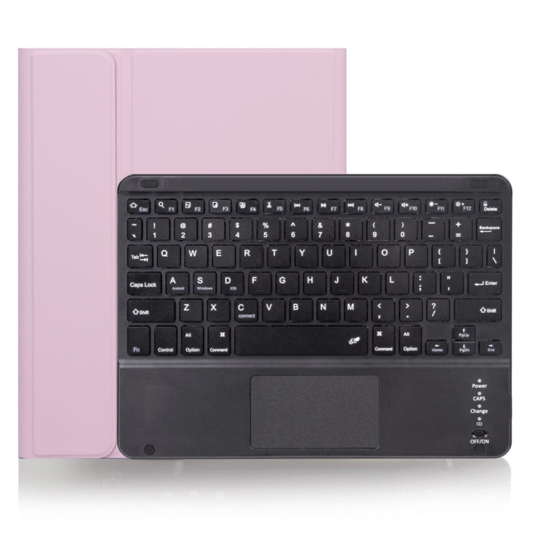 X-11BC 스킨 플레인 텍스처 분리형 블루투스 키보드 태블릿 케이스 for iPad Pro 11인치 2020 / 2018, 터치패드 & 펜 슬롯 포함
