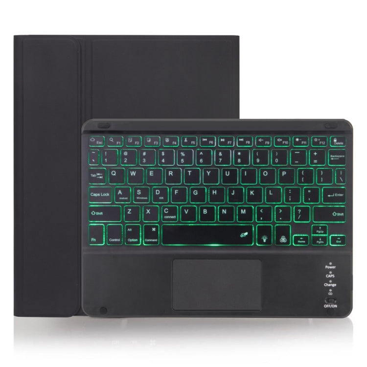X-11BCS 스킨 플레인 텍스처 분리형 블루투스 키보드 태블릿 케이스 for iPad Pro 11인치 2020 / 2018, 터치패드 & 펜 슬롯 & 백라이트 포함