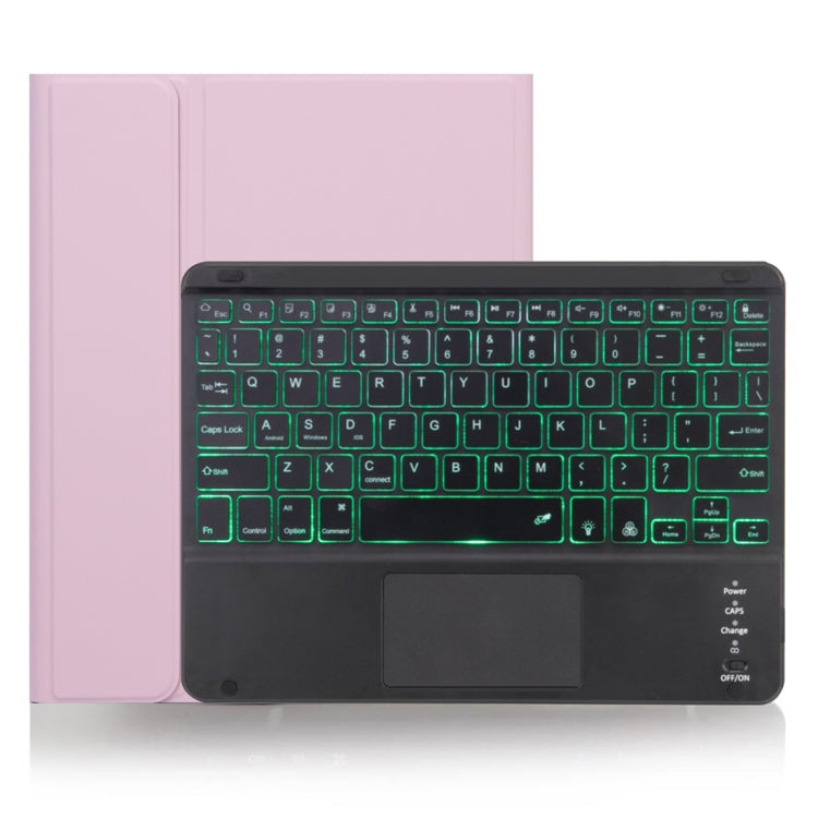 X-11BCS 스킨 플레인 텍스처 분리형 블루투스 키보드 태블릿 케이스 for iPad Pro 11인치 2020 / 2018, 터치패드 & 펜 슬롯 & 백라이트 포함