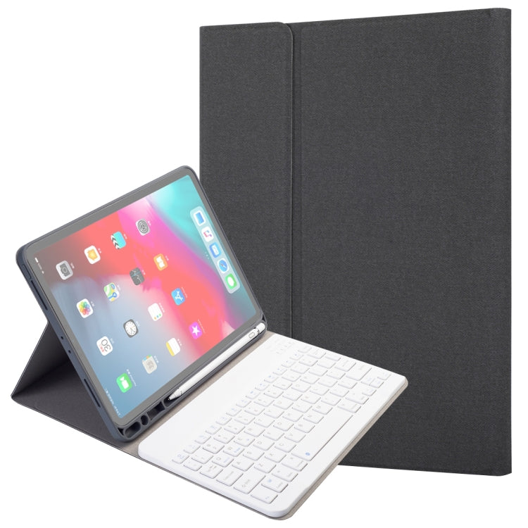 RK11 iPad Pro 11인치 실크 텍스처 분리형 플라스틱 블루투스 키보드 가죽 태블릿 케이스 펜 슬롯 및 스탠드 기능 포함