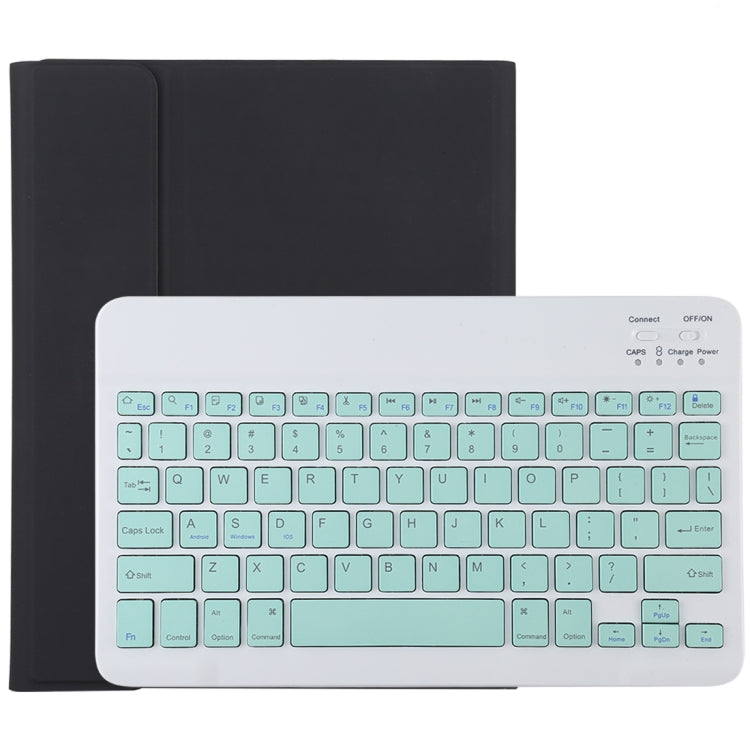 TG11B 분리형 블루투스 그린 키보드 + 마이크로화이버 가죽 태블릿 케이스 iPad Pro 11인치 (2020)용, 펜 슬롯 및 홀더 포함, 그린 키보드