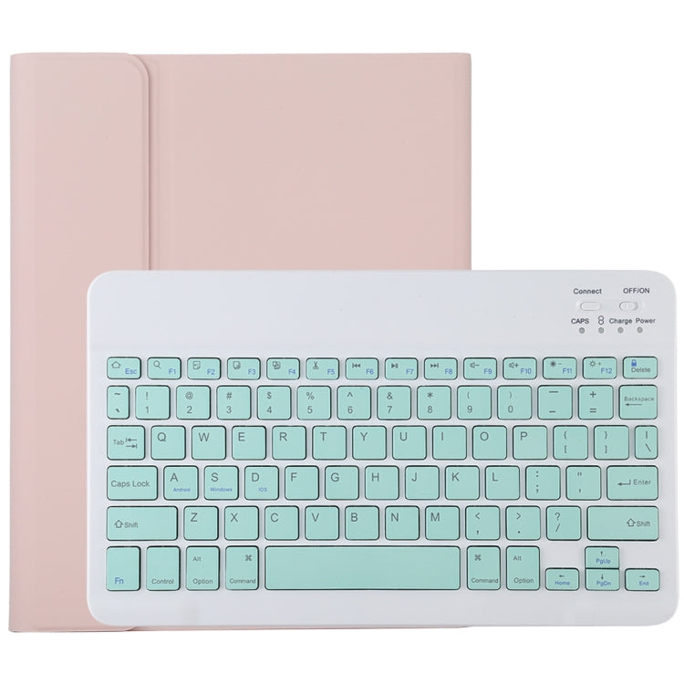 TG11B 분리형 블루투스 그린 키보드 + 마이크로화이버 가죽 태블릿 케이스 iPad Pro 11인치 (2020)용, 펜 슬롯 및 홀더 포함, 그린 키보드
