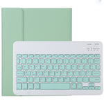TG11B 분리형 블루투스 그린 키보드 + 마이크로화이버 가죽 태블릿 케이스 iPad Pro 11인치 (2020)용, 펜 슬롯 및 홀더 포함, 그린 키보드