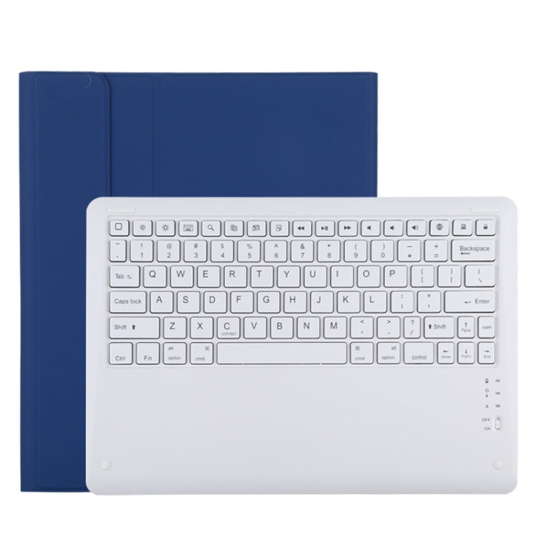 T129 분리형 블루투스 화이트 키보드 마이크로화이버 가죽 태블릿 케이스 iPad Pro 12.9인치 (2020)용, 홀더 포함, 화이트 키보드