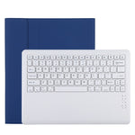 T129 분리형 블루투스 화이트 키보드 마이크로화이버 가죽 태블릿 케이스 iPad Pro 12.9인치 (2020)용, 홀더 포함, 화이트 키보드
