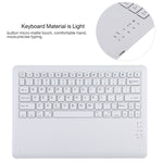 T129 분리형 블루투스 화이트 키보드 마이크로화이버 가죽 태블릿 케이스 iPad Pro 12.9인치 (2020)용, 홀더 포함, 화이트 키보드