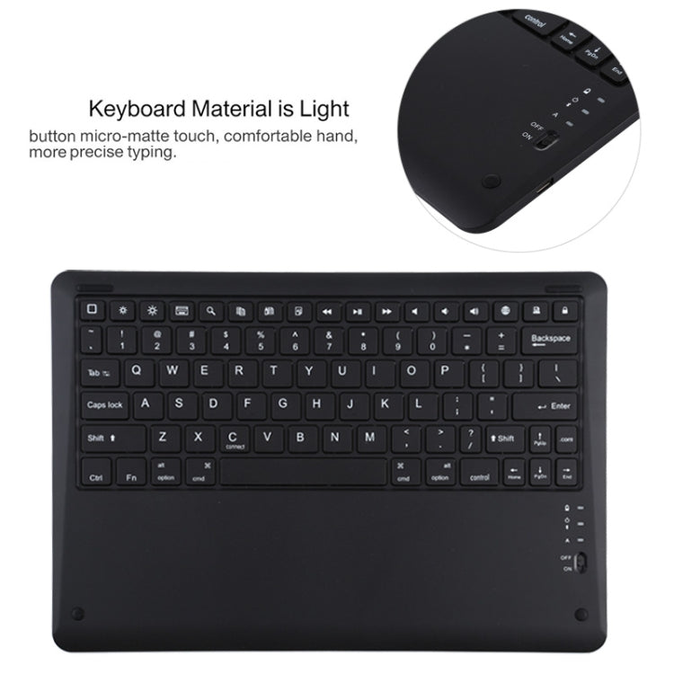 T129 분리형 블루투스 블랙 키보드 마이크로화이버 가죽 태블릿 케이스 iPad Pro 12.9인치 (2020)용, 홀더 포함, 블랙 키보드
