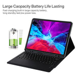 T129 분리형 블루투스 블랙 키보드 마이크로화이버 가죽 태블릿 케이스 iPad Pro 12.9인치 (2020)용, 홀더 포함, 블랙 키보드