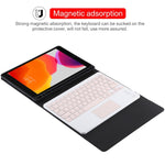 TG-102BC 분리형 블루투스 핑크 키보드 + 마이크로화이버 가죽 태블릿 케이스 iPad 10.2인치 / iPad Air (2019)용, 터치 패드 및 펜 슬롯 및 홀더 포함, 핑크 키보드