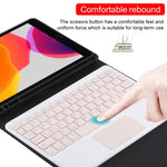 TG-102BC 분리형 블루투스 핑크 키보드 + 마이크로화이버 가죽 태블릿 케이스 iPad 10.2인치 / iPad Air (2019)용, 터치 패드 및 펜 슬롯 및 홀더 포함, 핑크 키보드